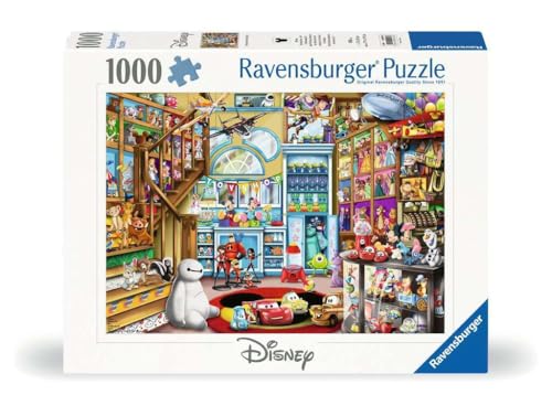 Ravensburger - Disney & Pixar - 1000 Piece Jigsaw Puzzle - Stunning, Vivid Imagery of Favorites Mickey Mouse, Olaf & More - Toy Shop Scene - Ideal Gift - Frameable Art- Puzzles for Adults