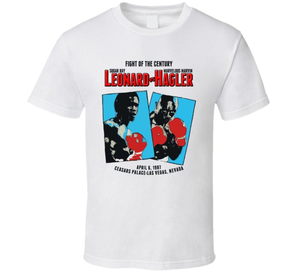 Sugar Ray Leonard Vs Vs Hagler Retro Boxing T Shirt