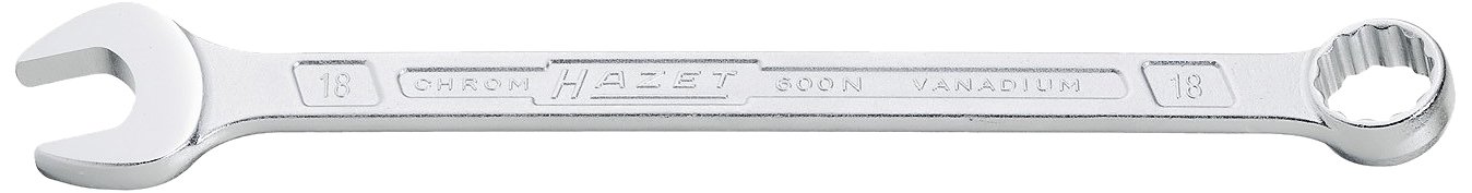 HAZET 600NA-1.1/8 380 mm 12-Point Profile Combination Wrench - Chrome-Plated, 1.1/8 Zoll
