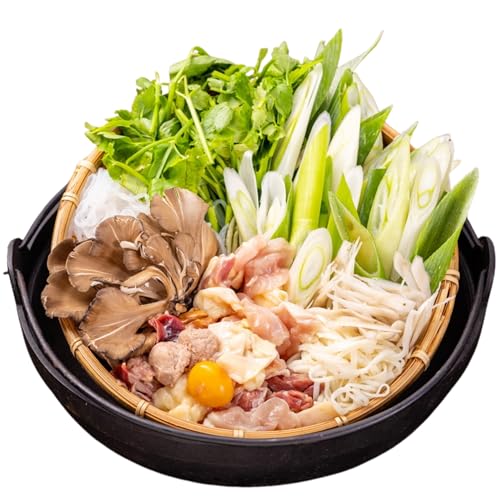 [Amazon特別価格]白神特選 白神地鶏鍋セット 青い山 5〜6人前 セット 詰め合わせ 秋田県産 白神地鶏 稲庭うどん 鶏鍋 鍋セット 地鶏 鍋 スープ 具材 野菜付き 鍋料理 鍋物 郷土料理 秋田県 能代市