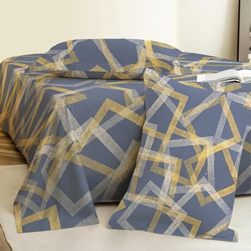 Image of Weave & Decor Super Soft Super Comfortable 144 TC 90x90 inches Printed Cotton Double Bed Bedsheet with Two Pillow Covers