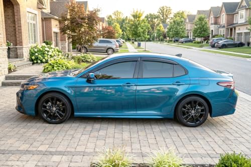 Image of 2025 2026 Tape-On Rain Guards for Toyota Camry Side Window Visor Deflectors, LE SE XLE XSE Nightshade, Durable Tinted Vent Shades