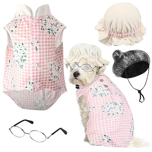 Disfraz de Vieja para Perro 4 Piezas Sweetude