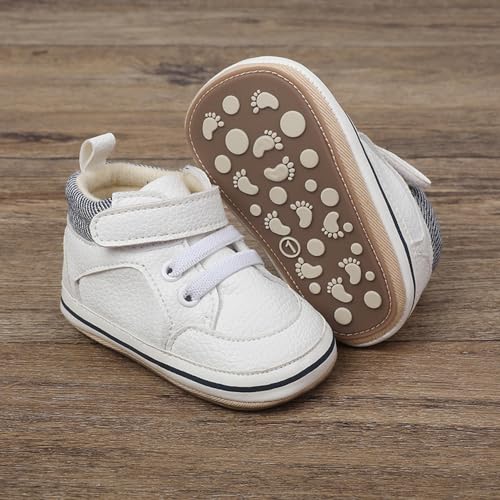 Image of Clowora Baby Boys Girls Shoes Non-Slip Rubber Sole Sneakers Infant First Walking Toddler Crib Shoes Newborn Loafers Flats.