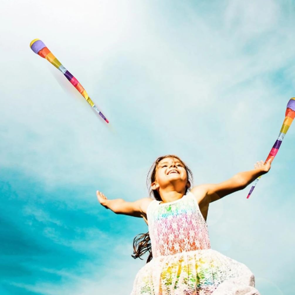 STOBOK 4pcs Throw and Catch Ball with Rainbow Tail Catch Tail Foam Soft Meteor Ball Colorful Playground for Indoor Outdoor Games Activities Throwing School - Image 3