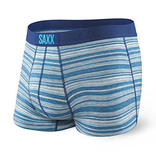 Saxx Underwear Men's Vibe Trunk Modern Fit Miami Heather Stripe Large