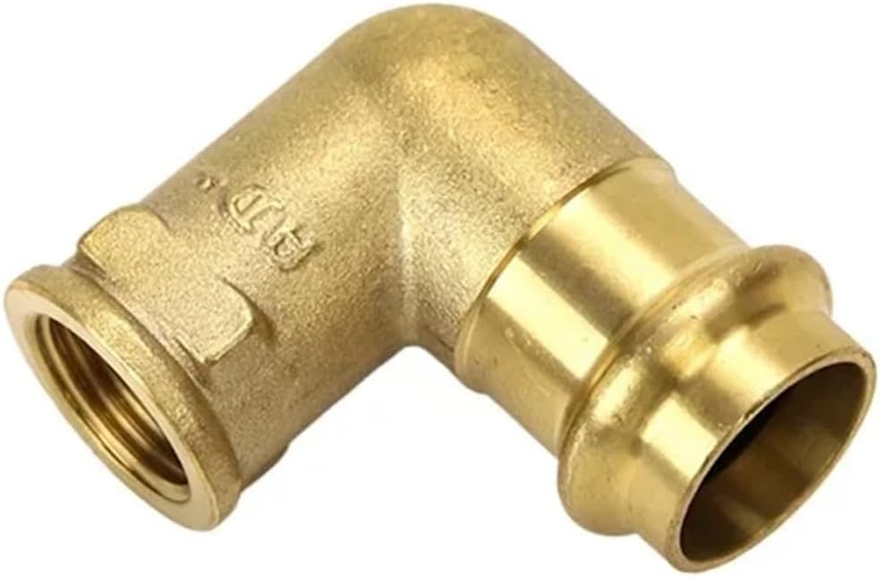 15-22mm 4inch Brass Copper Female Thread Elbow Repair Connector Pipe Fitting Single-clamp Compression(Tan)