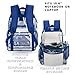 Lee Clear Water Resistant Backpack for Girls - Durable Plastic See Thru Bag for Casual Use, Stadiums, Concerts, Schools (Clear Blue)