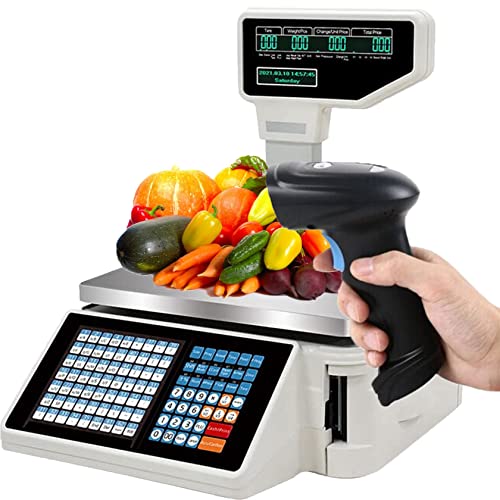 Báscula Comercial Digital con Impresora y Doble Display miniatura 1