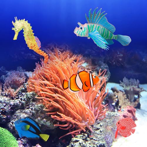 Image of Weewooday 7 Pcs Artificial Fish Glowing Effect,Simple Colors