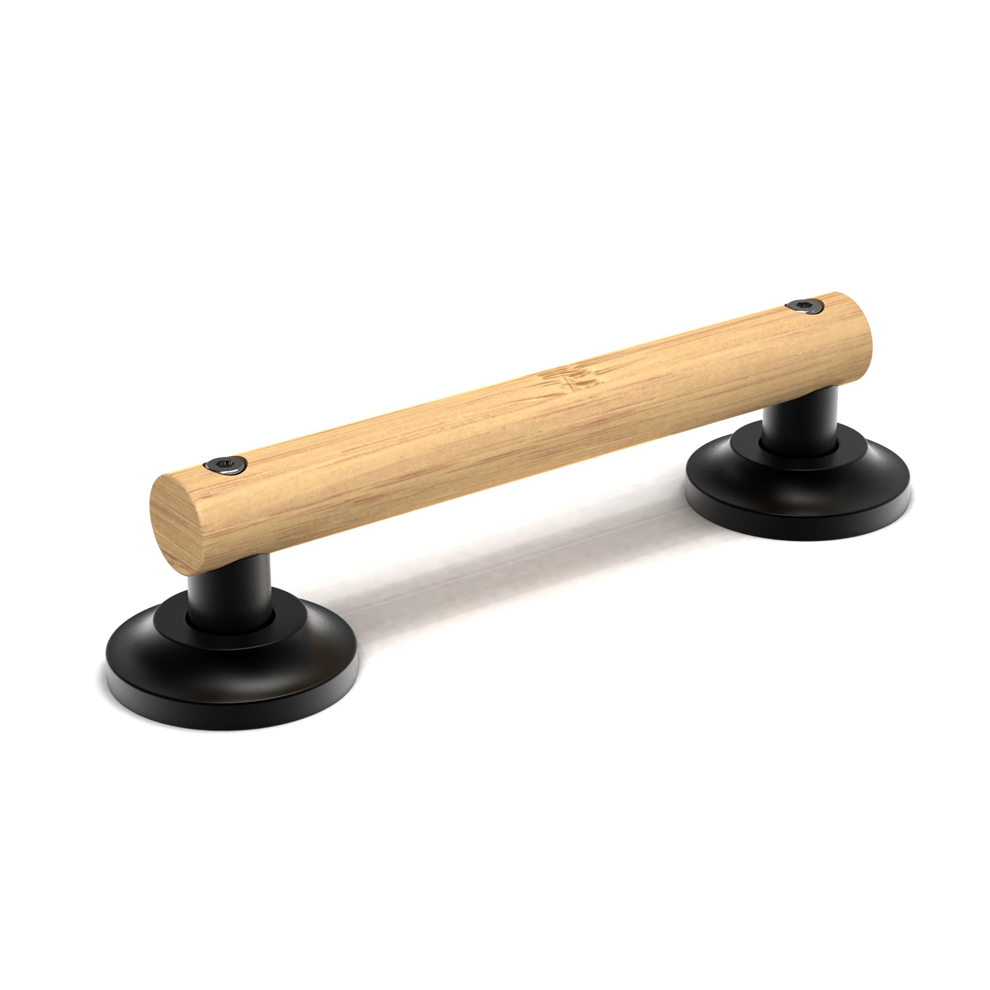 AquaChase Natural Bamboo Grab Bar for Bathroom & Toilet, ADA Compliant Balance Assist Handrail for Handicap and Seniors, 9in Matte Black