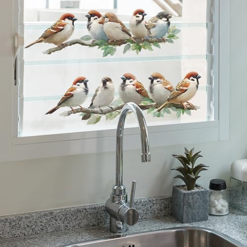 Vinilo decorativo removible de pajaritos en rama para decoración infantil miniatura 4