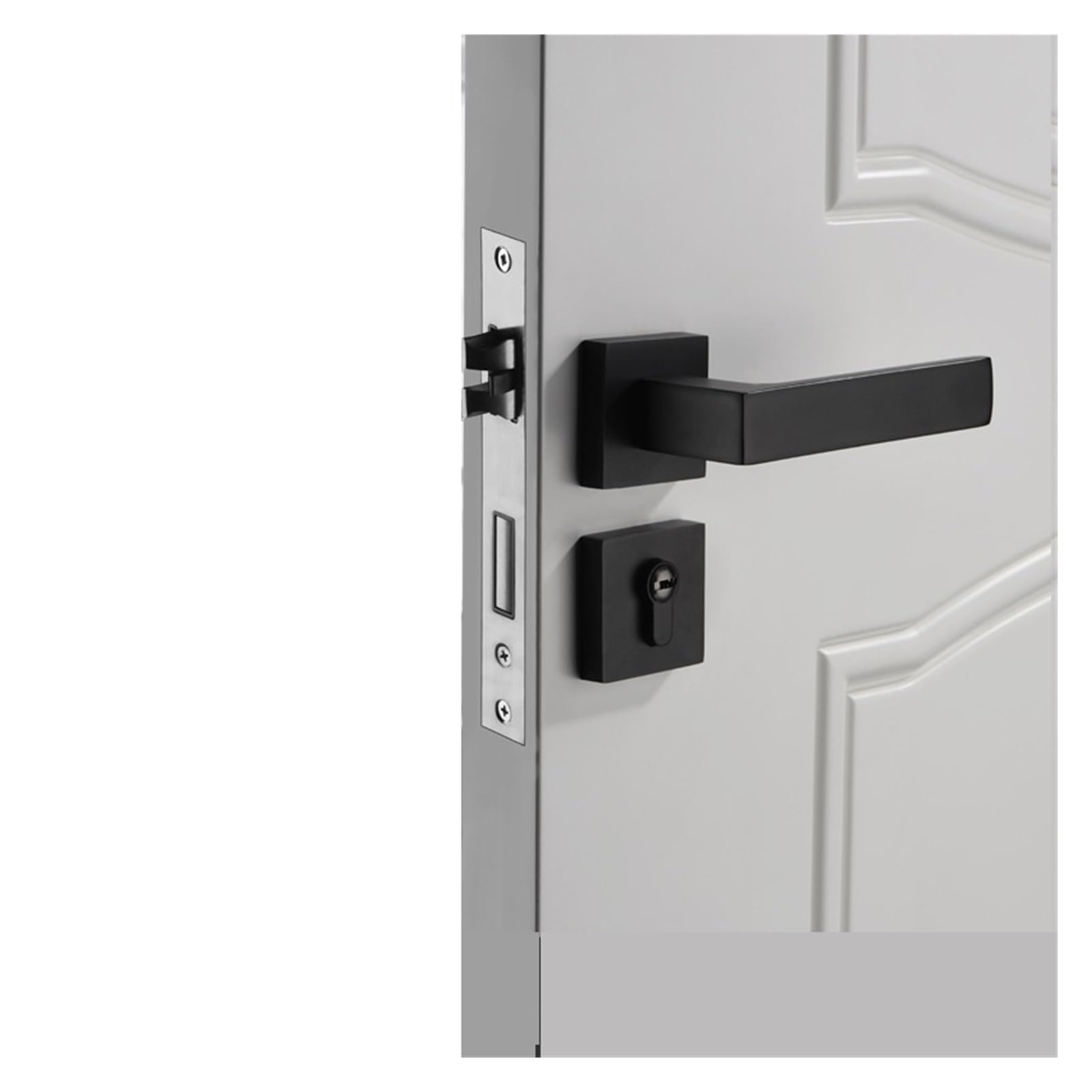 NYRXRYTCA American Bedroom Door Lock Black Indoor Door Handle Home Silent Room Door Lock Split Wooden Door Lock(Matt Black)