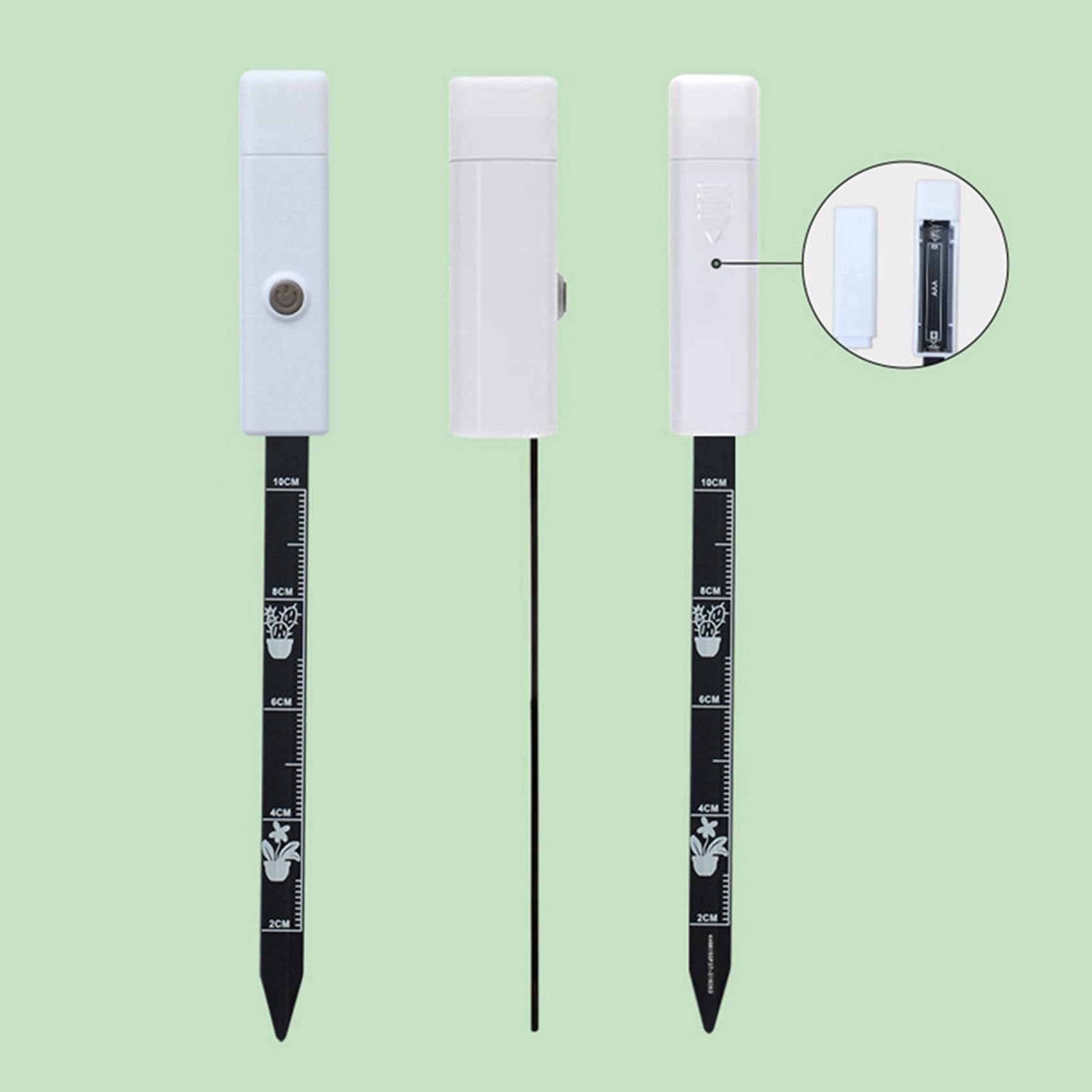 10X Humidimètre de Sol Compteur D'Eau pour Plantes pour Intérieur et Extérieur Sonde Intelligente avec 3 Voyants de Couleur pour Jardin, Pelouse