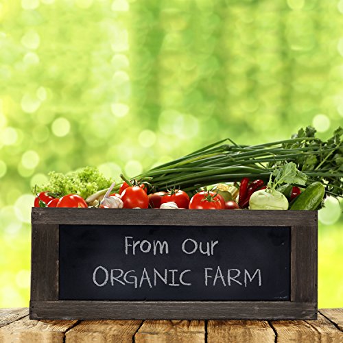 Mygift TB-HOM1429BRN Rustic Brown Weathered Wood Nesting Storage Bins With Chalkboard Panel And Cutout Handles, Decorative Farmhouse Wooden Stackable Open Top Boxes thumb #1