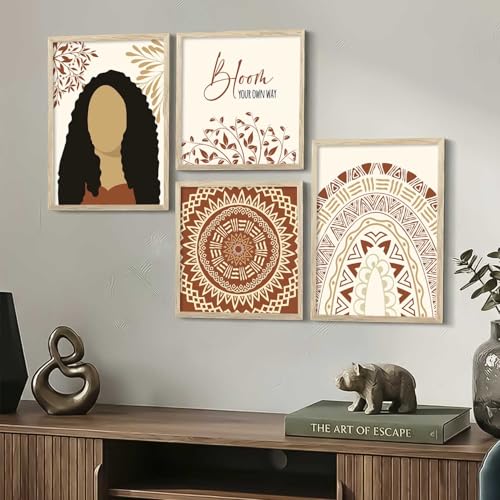 Image of kotart Wall Decor Paintings for Wall Decoration with Frame - Modern Art Framed Painting for Living Room - Big Size Wall Painting /Hanging Set of 4 (Art 7, Big (13x17 or 13x13 inch))