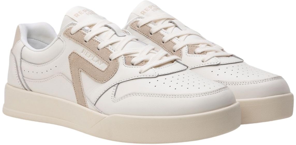 Replay Men's Oyzone Premium Sneaker, 041 Off Wht, 7.5 UK