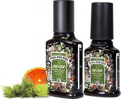 Poo-Pourri Before-You-go Toilet Spray, 2 Fl Oz and 4 Fl Oz Trap A Crap Scent (2 Count)