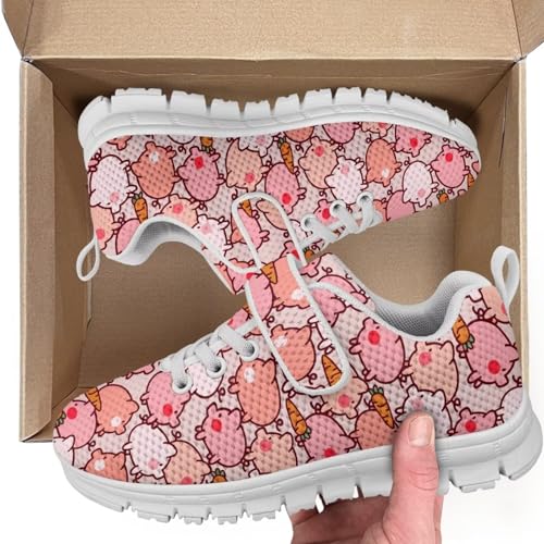 Forchrinse Pink Cherry Blossom Little Girls Sneakers Kids Running Sneakers Breathable Mesh Barefoot Athletic Shoes for Toddler Lightweight with One Strap3