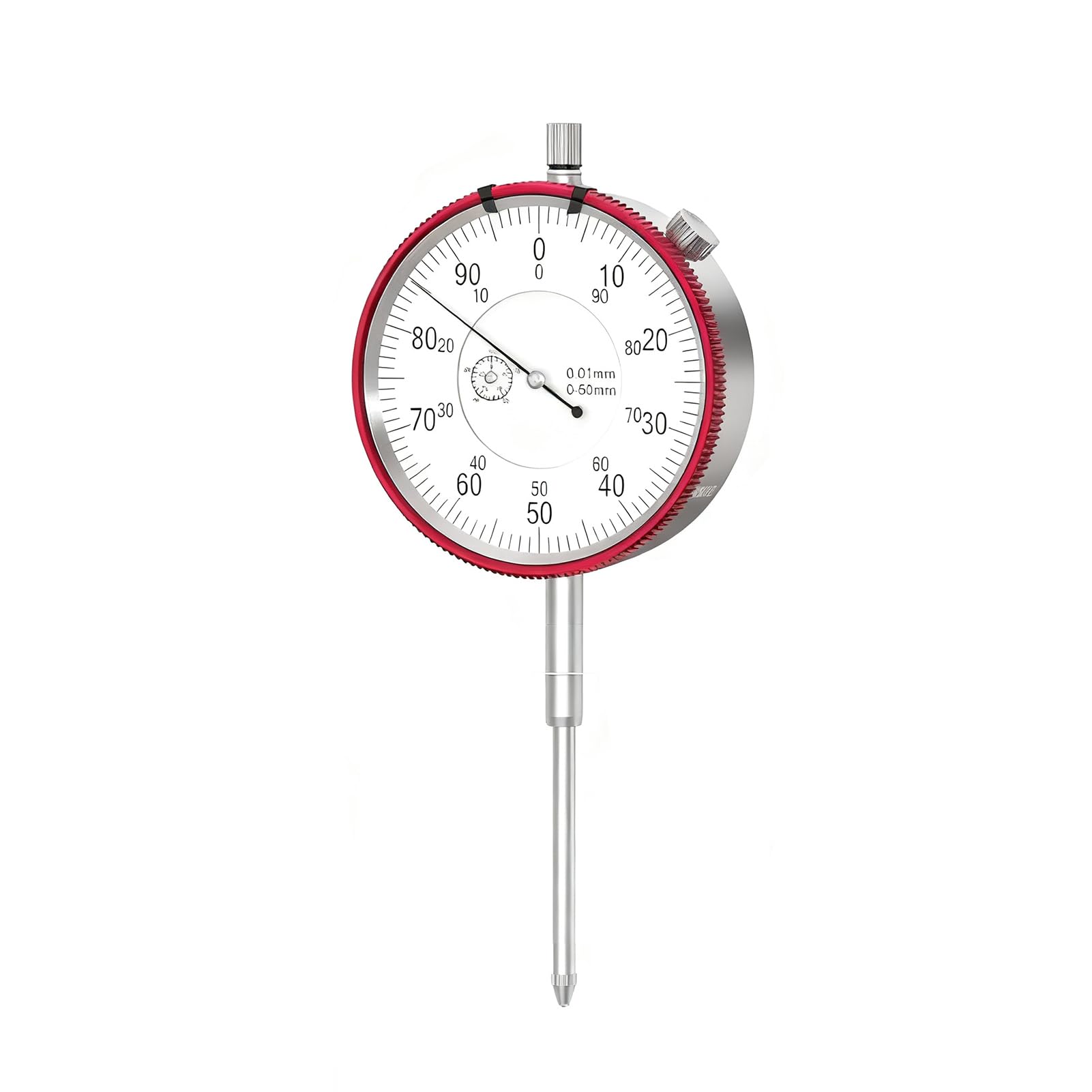 Comparatore, Intervallo 0-50 Mm, Precisione 0,01 Mm, Strumento di Misurazione Indicatore di Prova del Quadrante di Precisione Tipo Puntatore, per Officina
