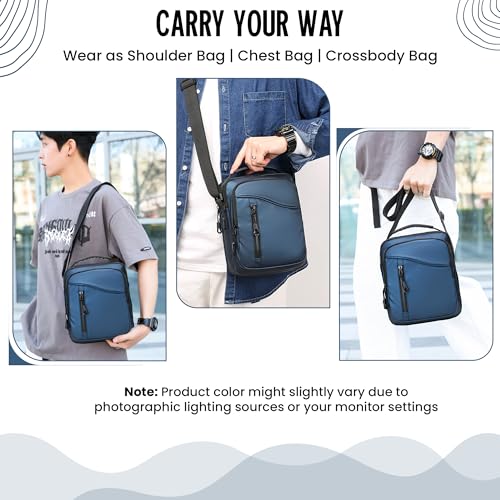 Image of CARRY TRIP Men Sling Bag with 1 Large & 1 Small Compartment, 2 Pockets, Water Resistant Crossbody Travel Bag -Chest Shoulder Side Bag for Travelling, Daily Use - Compact, Lightweight & Durable