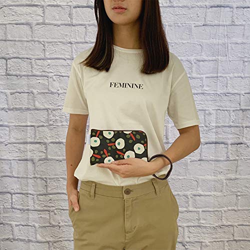 Image of Taianda Women Phone Wristlet Wallet Pouch, Dual Slots (Nordic Floral Black)