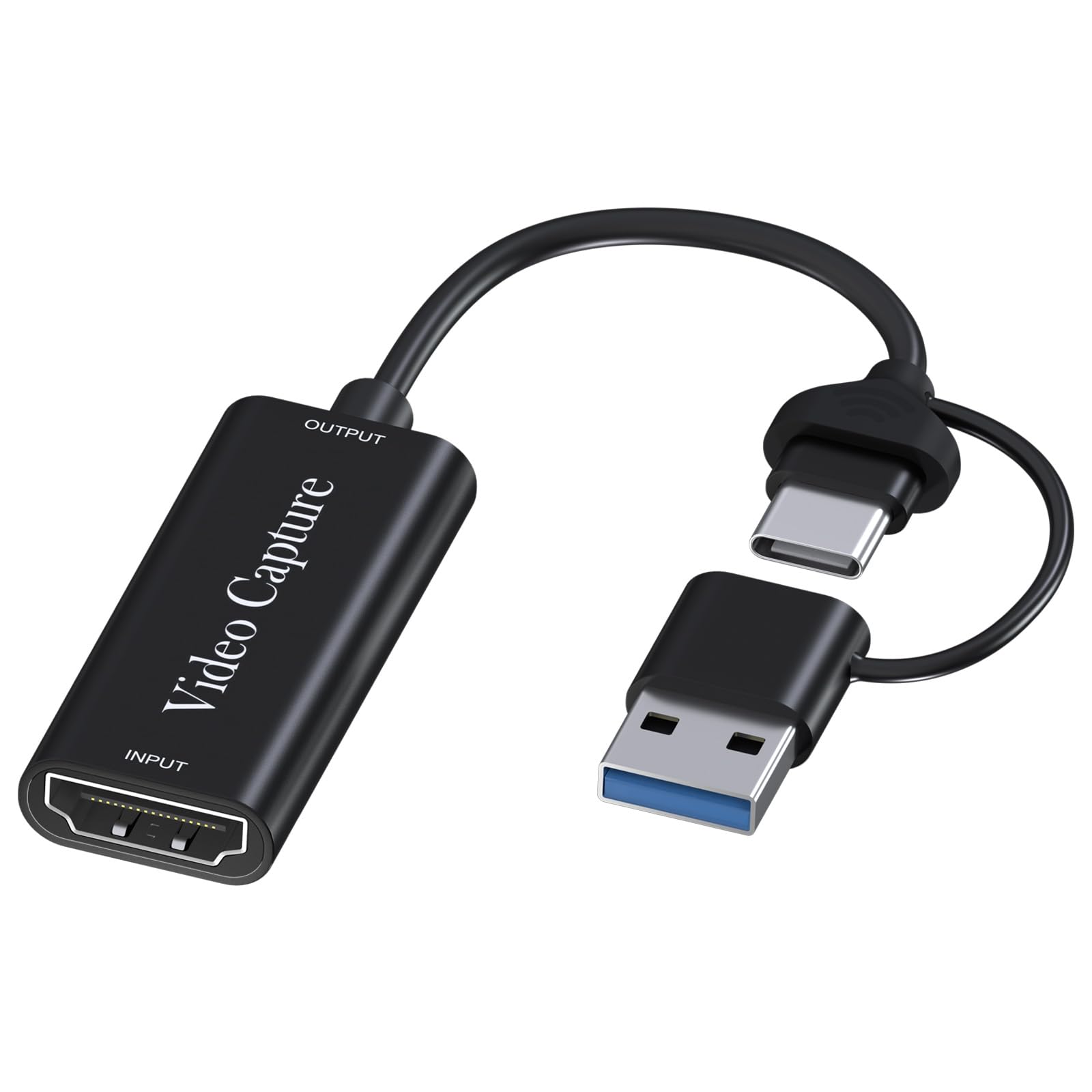 Video Capture Card USB-A/USB-C 3.0 to HDMI by MMOBIEL - 60FPS Max 4K In 1080p Out - HDMI Video Capture Direct Video Streaming, Video Capture Device, Streaming - for PS5, PS4, Xbox, Switch, PC etc.
