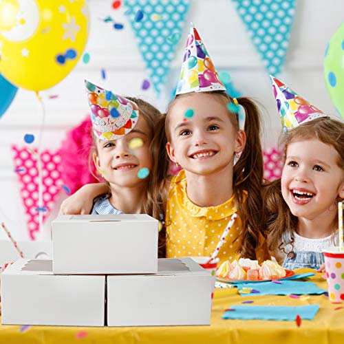 Hawhawtoys 60Pcs Bakery Boxes With Window, 6 X 6 X 3 Inches, White Cookie Boxes Pastry Boxes For Baked Goods (White) #TOP6