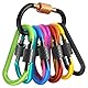 SURFOU 10 Stück Karabiner mit Schraubverschluss, D Form Karabiner Set, Karabiner Schlüsselanhänger, Mehrfunktionale Karabinerhaken für Camping, Angeln, Wandern Oder Reisen (10 Farben)