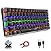 Tastiera meccanica, Tastiera meccanica per giochi con cavo USB retroilluminata a LED Rainbow AK33, tastiera da gioco meccanica compatta a 82 tasti con tasti anti-ghosting (Interruttore Blu, Nero)