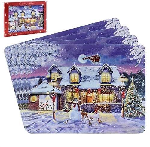 The Leonardo Collection LP52686 Magic of Christmas Place Mats (Set of 4), Boxed