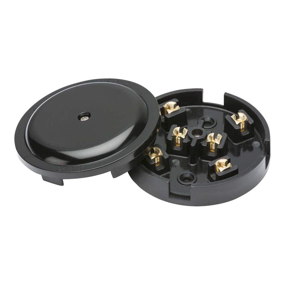 Knightsbridge White Square edge Plastic 20A Junction Box 6-Terminal - Black (89mm)
