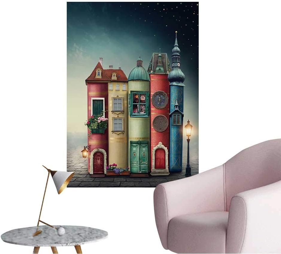 Wall Decorative Magic City with Old Books Pictures Wall Art Painting,28"W x 52"L