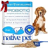 Native Pet Probiotics for Dogs - Dog Probiotics Powder for Digestive Health, Gut Support, & Immune Boost – Vet-Formulated Powder for Maximum Potency with Digestive Enzymes & Prebiotics - 60 Scoops