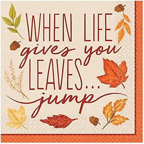 amscan 512453 Servietten mit Herbstlaub-Motiv Cover