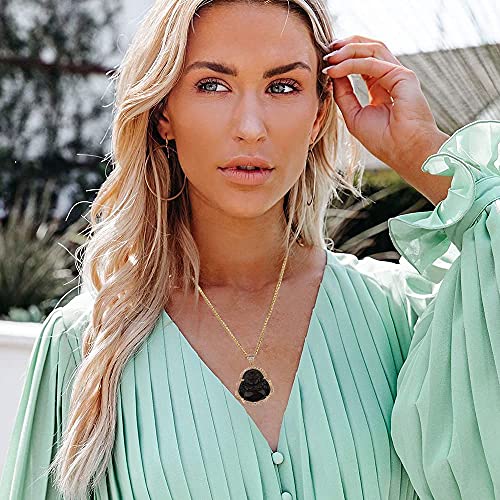 Image of ASGIFT Laughing Buddha Necklace Cubic Zirconia Green Jade Buddha Pendant with 18K Gold Plated Chain Lucky Buddha Necklace Jewelry Gift