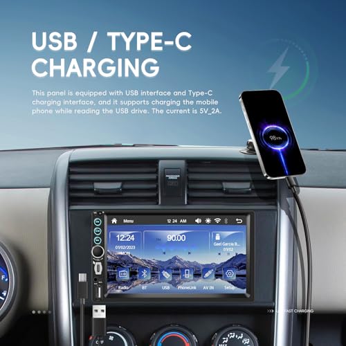 Radio para Carro Doble Din 7 Pulgadas con Bluetooth miniatura 2
