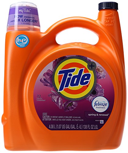 Tide Liquid Spring Renewal Plus Febreze, 72 loads, 138 Oz