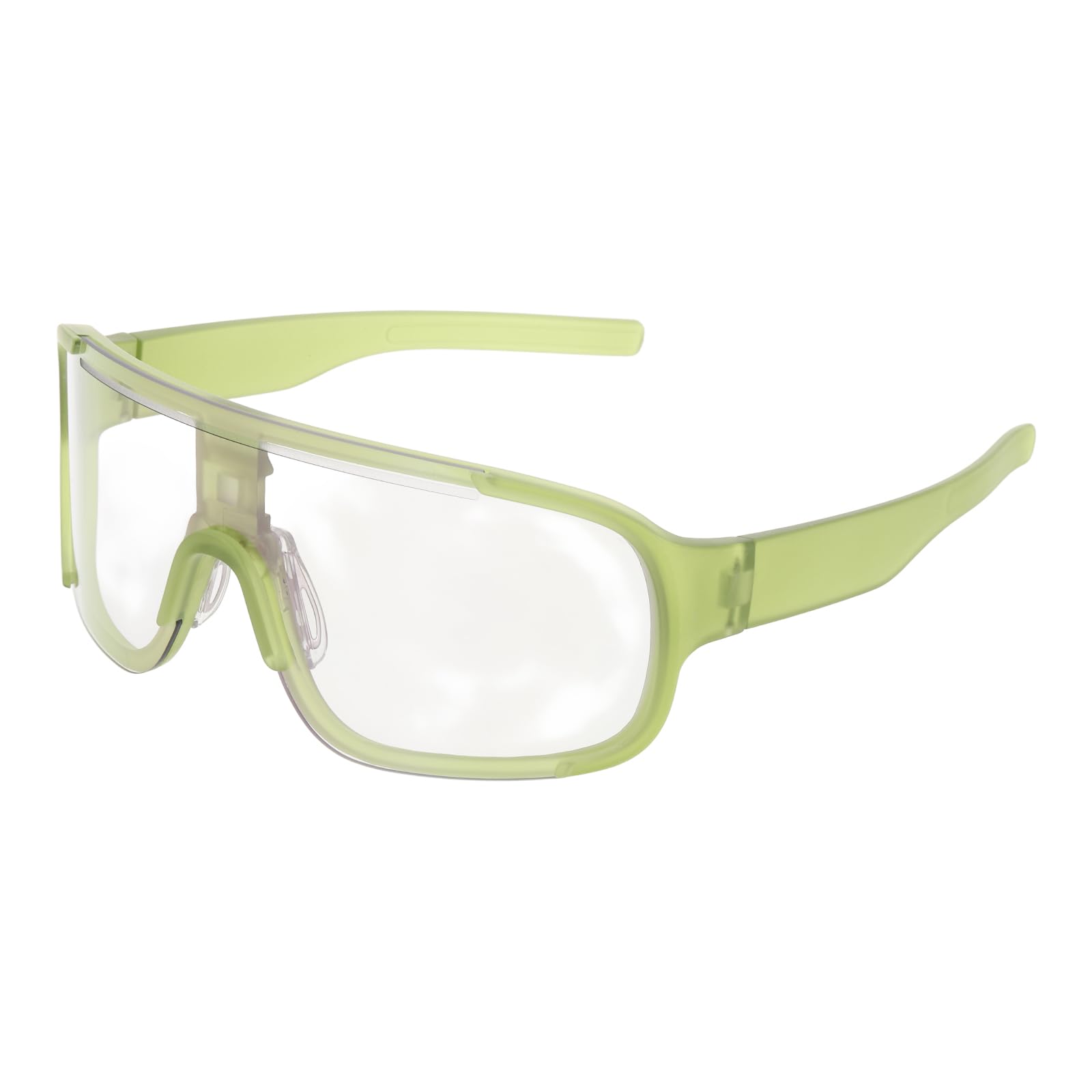 sourcing map Polarized Sports Sunglasses for Men Womens, UV400 Protection 16g Lightweight Cycling Sunglasses for Running Skiing Fishing Goggles, Green Frame Clear/Green