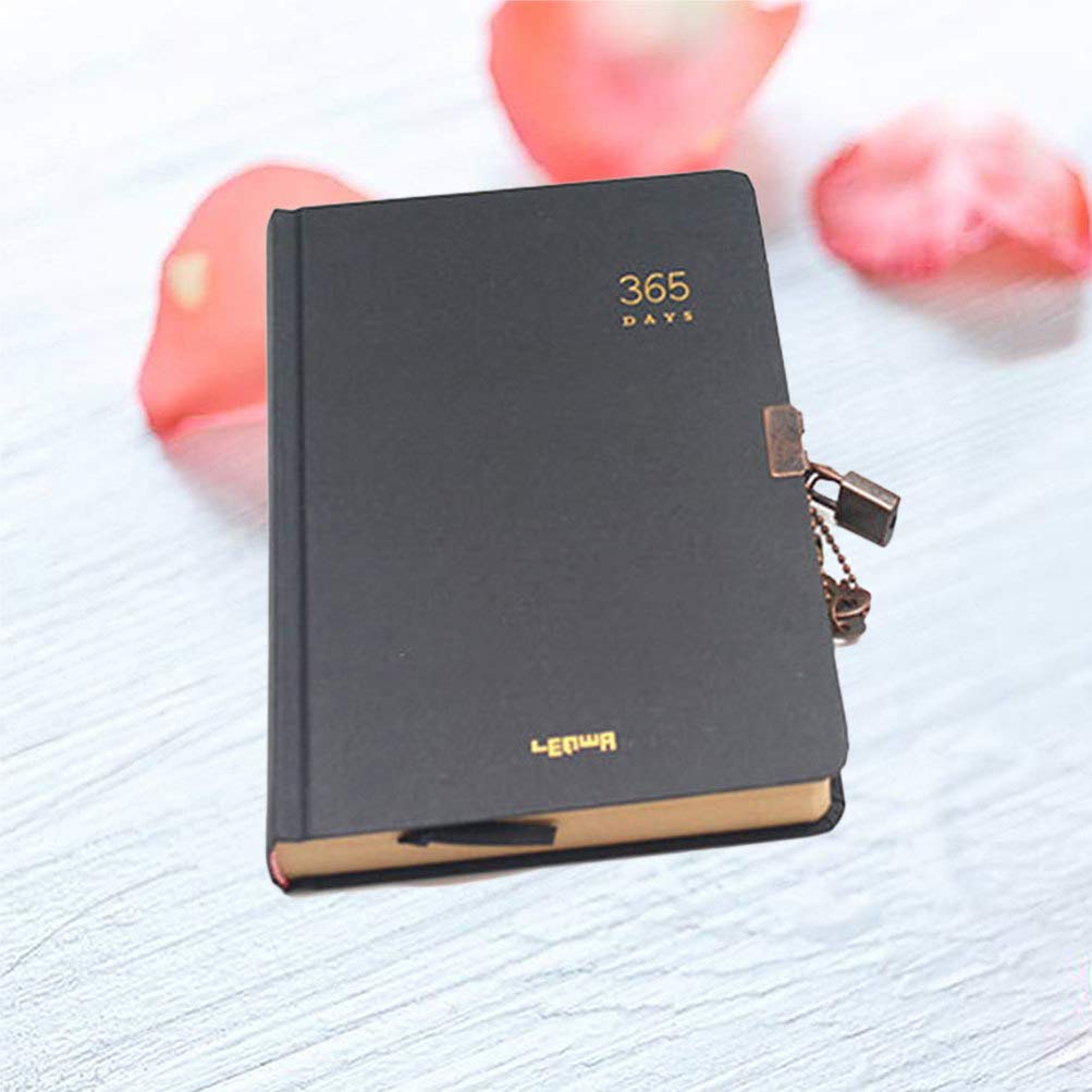 NUOBESTY Quaderno Diario da Giorni con Lucchetto Organizer Portatile Cancelleria per Casa Ufficio Scuola Stili multipli