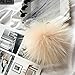 Valpeak 5'' Fox Fur Pom Pom Keychain Fur Ball Fluffy Fur Keychain Pom Pom (Beige)