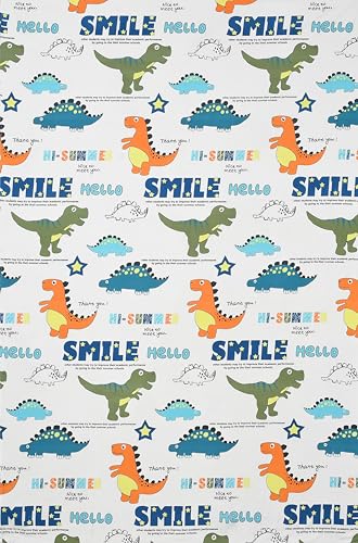 Image of COVE & HUES Cotton Diwan Set Covers |8 Pieces Diwan Cover Set|300 TC Fabric| Pure Cotton Printed Deewan Set (1 Single Bedsheet, 2 Bolster Covers, 5 Cushion Covers)|Dinasaur Toons|KC 25