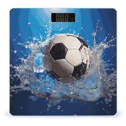 Báscula Digital de Baño Soccer Ball con LCD y Cinta Métrica