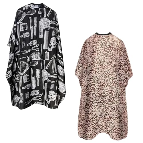 2PCS Hairdressing Capes Barber Cape Hairdressing Gown Hairdressers Cape Hair Cutting Capes Stain-Resistant Comfortable for Hair Styling Cutting Coloring Suitable for Salons Home Users All Ages