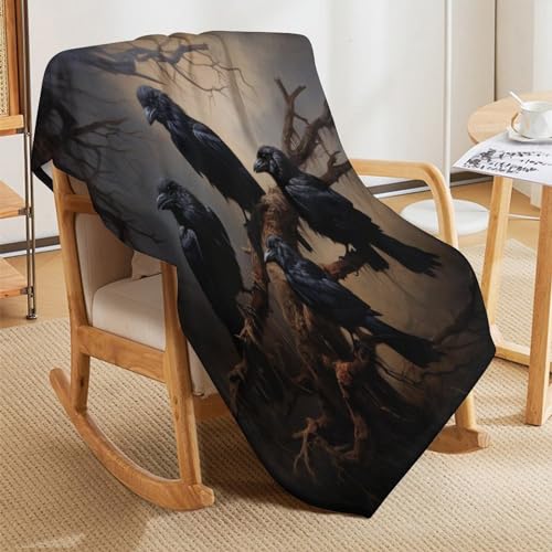 Couverture motif corbeau impression 3D le cadeau idéal - 7