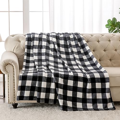 Image of BEDELITE Buffalo Plaid Flannel Fleece Throw Blanket for Couch