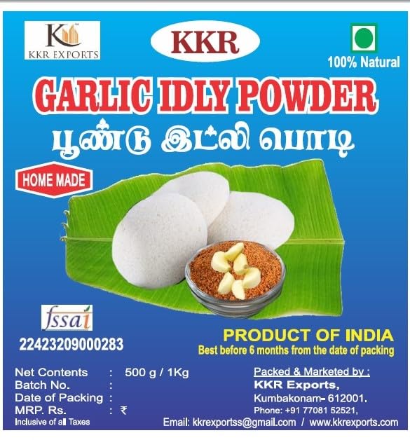 K - KKR EXPORTS Garlic Idly Chilli Powder/Garlic Idly Podi/Traditional Home Made Receipe(500 Gm) (B0CNRWQ7PN) Amazon Price History, Amazon Price Tracker