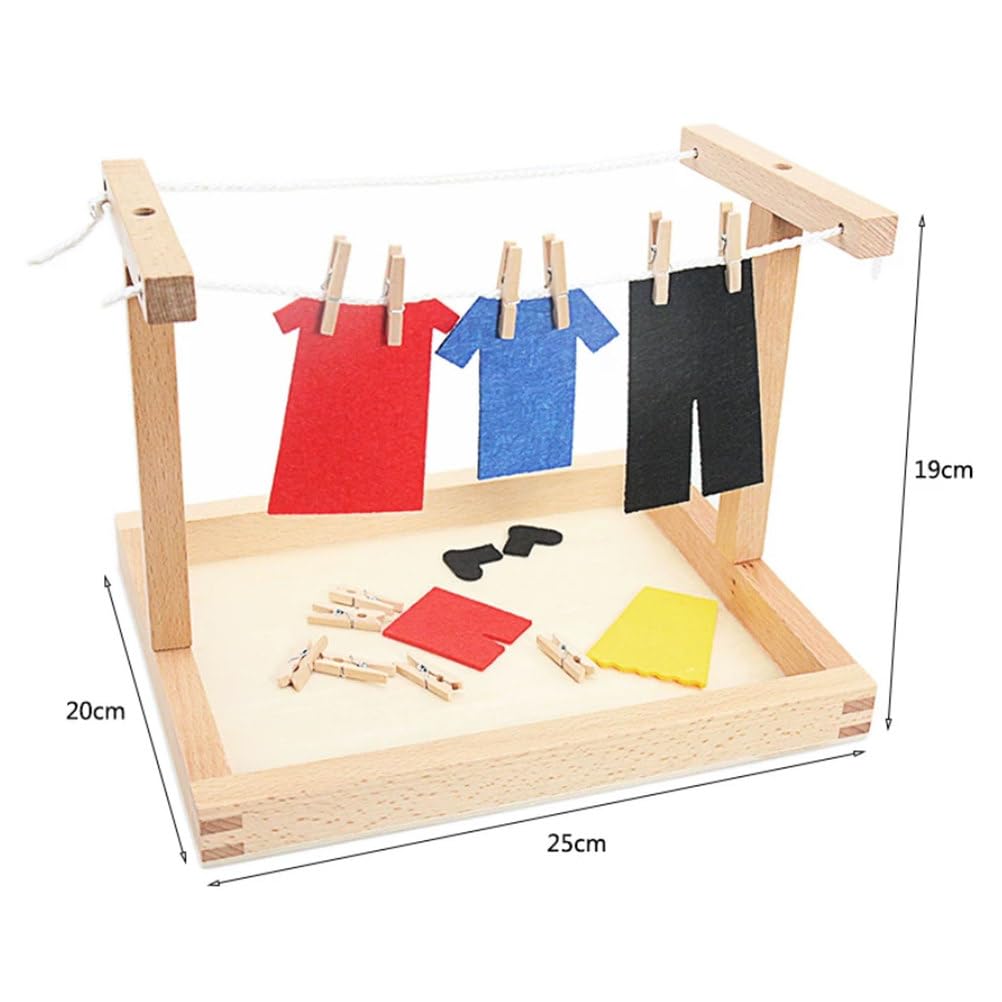Giocattolo Montessoriano Stendibiancheria Legno