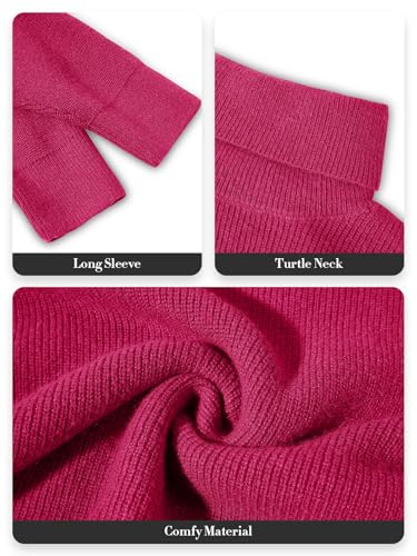 Image of Womens Turtleneck Oversized Sweater Batwing Chunky Pullover Sweater Casual Fall Loose Knit Jumper Top