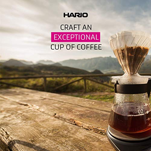 Hario V60 VCF-02-100W-H Zestaw Filtrów Jednorazowych, Papier, Rozmiar 2/100 Sztuk, Biały